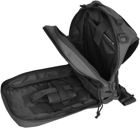 REEBOW GEAR Tactical Sling Bag Pack w/Gun Holster Small Military Rover Shoulder Sling Pack Molle Assault Range Bag Everyday Carry Diaper Bag (Style 07-Black) in Kuwait