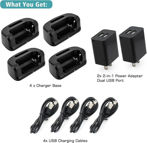 4 عبوات قاعدة شاحن KD-C1 ومحول طاقة 2 في 1 مع USB مزدوج، متوافق مع أجهزة الراديو RT22 RT22S RB19 RB19P RT68 H777 Cobra HYT ثنائية الاتجاه in Kuwait