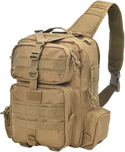 REEBOW GEAR Tactical Sling Bag Pack w/Gun Holster Small Military Rover Shoulder Sling Pack Molle Assault Range Bag Everyday Carry Diaper Bag (Style 07-Black) in Kuwait