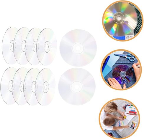 Vaguelly 10pcs Transparent DIY Cd Discs for Wall Decor Creative Painting Craft Projects Modern Aesthetic Decoration for Teens DIY Activities in Saudi Arabia