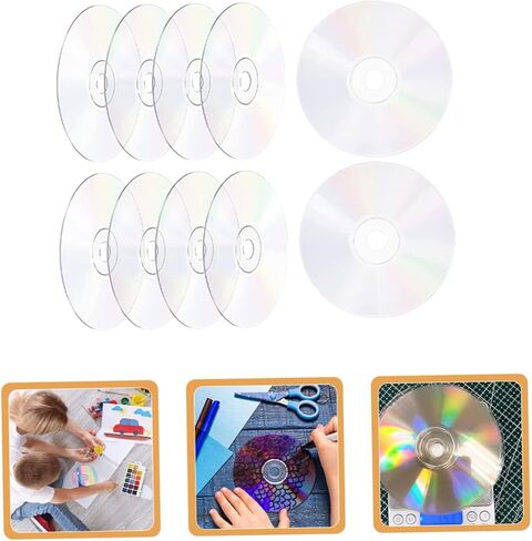 Vaguelly 10pcs Transparent DIY Cd Discs for Wall Decor Creative Painting Craft Projects Modern Aesthetic Decoration for Teens DIY Activities in Saudi Arabia
