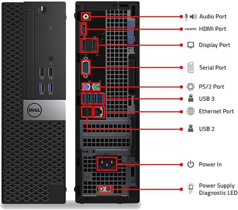 كمبيوتر مكتبي Dell Optiplex 7040 SFF ويندوز 11، Intel Core i5-6500، ذاكرة وصول عشوائي 8 جيجابايت، 256 جيجابايت SSD، لوحة مفاتيح وماوس، HDMI، دعم 4K، كمبيوتر صغير الحجم 7040 (متجدد) in Kuwait