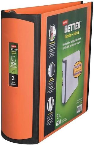 STAPLES 728073 Better View 3-Inch Slant D 3-Ring Binder Orange (16405) in Saudi Arabia
