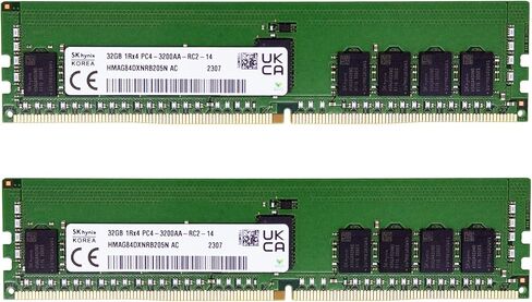 Timetec Hynix Original 32GB KIT(2x16GB) DDR4 3200MHz PC4-25600 Registered ECC 1.2V CL22 288 Pin RDIMM Server Memory Ram Module Upgrade (32GB KIT(2x16GB)) in Kuwait
