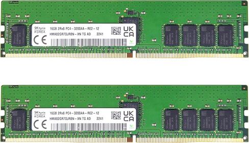 Timetec Hynix Original 32GB KIT(2x16GB) DDR4 3200MHz PC4-25600 Registered ECC 1.2V CL22 288 Pin RDIMM Server Memory Ram Module Upgrade (32GB KIT(2x16GB)) in Kuwait