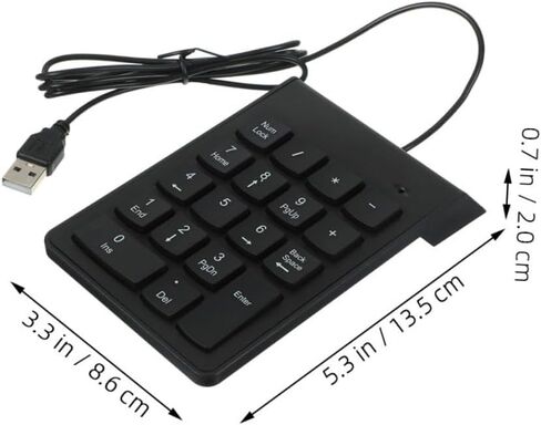 BESPORTBLE 2 قطعة لوحة مفاتيح رقمية USB 18 مفتاحًا لوحة أرقام لأجهزة الكمبيوتر المحمول والكمبيوتر الشخصي والمحاسبة المالية المحمولة وسلكية USB وملحقات لوحة المفاتيح in Kuwait