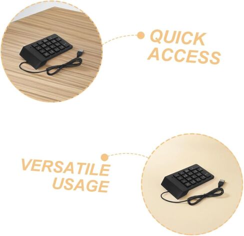 BESPORTBLE 2 قطعة لوحة مفاتيح رقمية USB 18 مفتاحًا لوحة أرقام لأجهزة الكمبيوتر المحمول والكمبيوتر الشخصي والمحاسبة المالية المحمولة وسلكية USB وملحقات لوحة المفاتيح in Kuwait