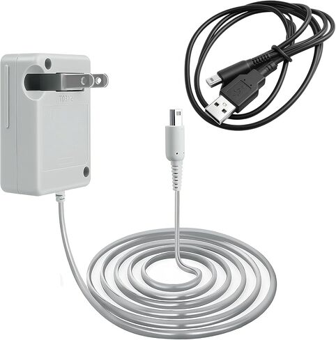 3DS Charger,2DS AC Power Adapter Compatible with Nintendo 3DS/3DS XL/2DS/2DS XL/DSi/DSi XL/New 3DS/New 2DS,100-240V AC Charging Adapter (Charger+USB) in Kuwait