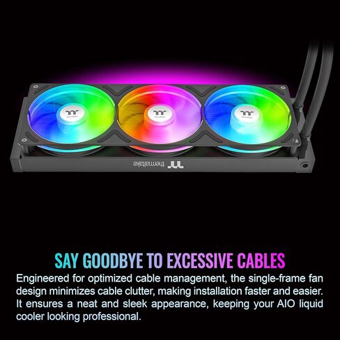 مبرد سائل لوحدة المعالجة المركزية Thermaltake TH360 V3 Ultra ARGB؛ إنتل / أيه إم دي؛ 1 × 360 مم 500 ~ 2500 دورة في الدقيقة مروحة ARGB ذات إطار واحد؛ شاشة LCD مقاس 3.95 بوصة TFT 720x720p؛ رأس مضخة قابل للدوران؛ التحكم في شاشة LCD TT؛ أسود؛ CL-W474-PL12SW-A in Saudi Arabia