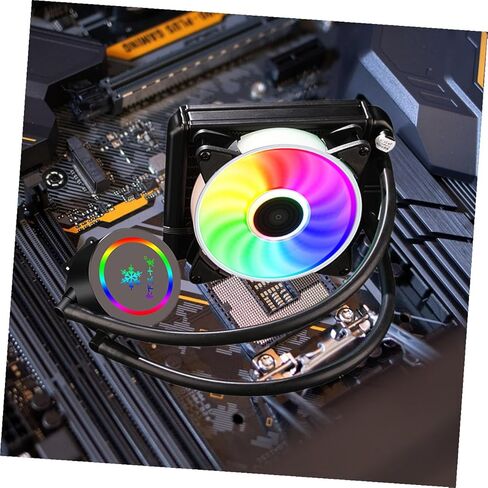 TEHAUX Liquid CPU Cooler Water Cooling System 120mm Radiator Silent Fan for Gaming Desktop PC Compatible with Intel and Other Processors Computer Cooling Components in Saudi Arabia