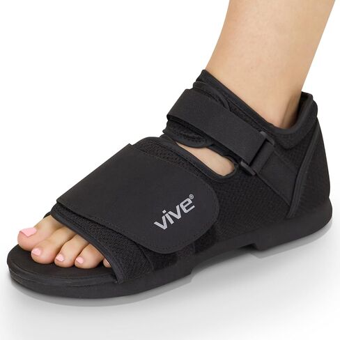 Vive Post Op Rounded Shoe for Injured Foot - Orthopedic Recovery Shoes for Women, Men - Lightweight, Adjustable Medical Walking Shoe for Post Surgery, Stress Fracture, Bunions, Sprains - Left or Right (Small) in Saudi Arabia