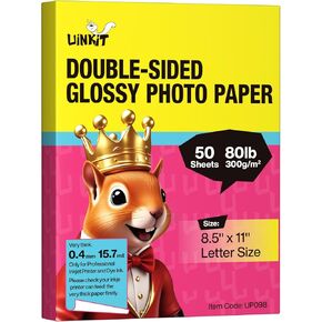 100 Sheets Thick Heavyweight Photo Paper Double Sided Glossy Cardstock 80lb 300Gsm 15.7Mil Brochure for Inkjet printer in Kuwait
