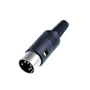 Oiyagai 5 Pack 6 Pin DIN ذكر موصلات التوصيل - محول الصوت والفيديو المحوري المطلي بالنيكل مع مقبض بلاستيكي أسود لأنظمة DIY والإلكترونيات ومكبرات الصوت in Kuwait