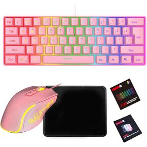 Sanpyl Gaming Keyboard and Mouse, Customizable RGB Backlit Keyboard Ergonomic Mouse Combo with Mousepad, for Gaming and Working (Black Set) in Saudi Arabia