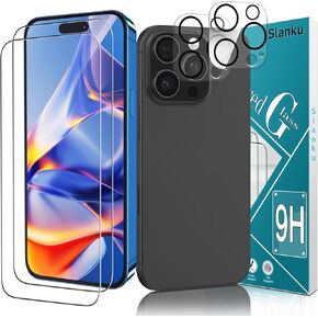 Slanku [2+2 for iPhone 16 Pro Screen Protector Tempered Glass with Camera Lens Protector, No-Bubbles, Anti Scratches, Easy to install, Full Coverage Protection in Saudi Arabia