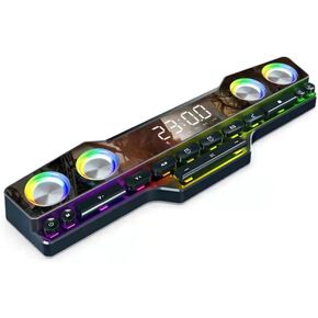 مكبر صوت بلوتوث Tangxi، مكبر صوت على شكل لوحة مفاتيح مع ضوء ملون RGB، صوت دقيق بدون فقدان، يدعم BT/AUX/بطاقة الذاكرة/تشغيل محرك USB، للكمبيوتر المكتبي in Kuwait