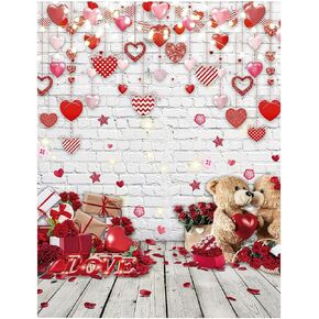 YYNXSY 7X5FT Valentine's Day Brick Wall Background Valentine backdrops for Photography Heart-Shaped Pendant, red Rose Photo Banner YY-5026 in Kuwait