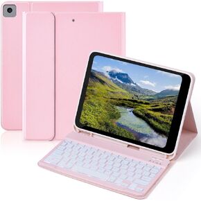 حافظة لوحة مفاتيح Fit ForiPad 9.7 بوصة، لوحة مفاتيح بلوتوث لاسلكية بإضاءة خلفية قابلة للفصل مع 7 ألوان خفيفة، غطاء مغناطيسي مع حامل أقلام، (أخضر) in Kuwait