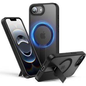 حافظة لهاتف آيفون 17 برو ماكس مع حامل حلقة مغناطيسية 360 درجة، تناسب MagSafe، حماية ضد الصدمات من الدرجة العسكرية، غطاء هاتف واقٍ نحيف وشفاف غير قابل للانزلاق، برتقالي in Kuwait