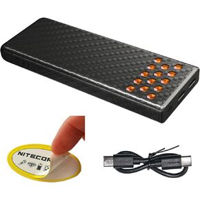 بنك طاقة Nitecore Carbo 10000 Gen2 10000 مللي أمبير في الساعة، ألياف كربون خفيفة للغاية للشحن السريع 30 وات، USB مزدوج، مقاوم للماء IPX8، مقاوم للصدمات، حزمة بطارية احترافية للسفر في الهواء الطلق (أزرق) in Kuwait