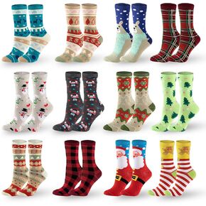 JOYIN 12 Pack Women's Socks Colorful Funky Paint Splash Patterned Crew Socks Funky Paintspalsh & Colorblocks for Christmas, Holiday or Birthday Gift in Kuwait
