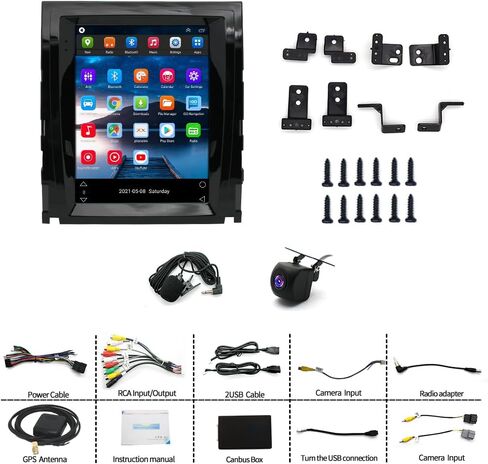 [4+64GB] 9.7" Car Stereo Radio for Cadillac Escalade/SLS 2007 2008 2009 2010 2011 2012 2013 2014 with Carplay Android Auto, w/Bluetooth Touch Screen WiFi FM RDS GPS SWC+AHD Backup Camera in Kuwait