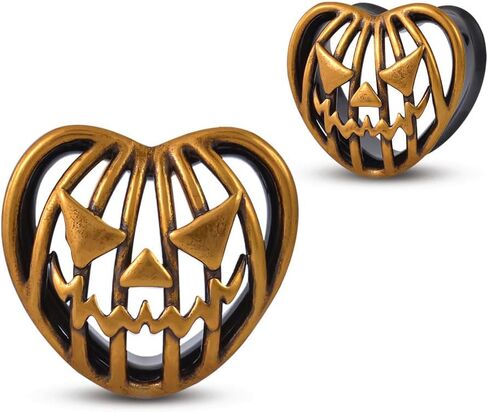 COOEAR Double Flared Eyelet Ear Tunnels, Skull Man and Lady Matched Gauges for Ears, Screw Back Plugs Stretchers. in Saudi Arabia