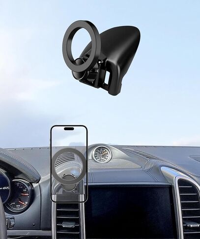 حامل هاتف السيارة لملحقات بورش كايين 2010-2015، حامل هاتف يدور 360 درجة متوافق مع MagSafe، حامل الهاتف الخلوي لا يؤثر على فتحة الهواء in Saudi Arabia