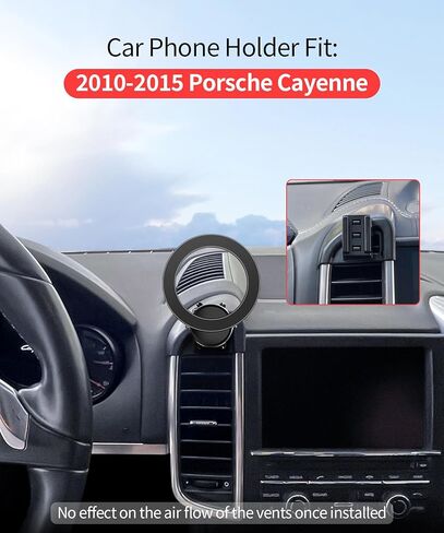 حامل هاتف السيارة لملحقات بورش كايين 2010-2015، حامل هاتف يدور 360 درجة متوافق مع MagSafe، حامل الهاتف الخلوي لا يؤثر على فتحة الهواء in Saudi Arabia