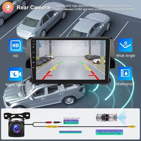 [2G+64G] راديو سيارة Honda Civic 2016-2021 Android Car Stereo Carplay Wireless Android Auto، شاشة لمس Hodozzy 9 بوصة مع GPS/WiFi/Bluetooth، FM RDS، وصلة مرآة، كاميرا احتياطية in Saudi Arabia