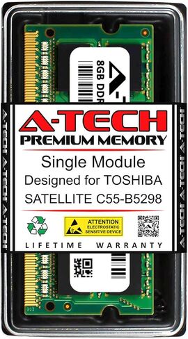 ايه تك 8 جيجا رام لجهاز توشيبا ستالايت C55-B5298 | وحدة ترقية الذاكرة DDR3 1600 ميجا هرتز SODIMM PC3-12800 ذات 204 سنًا غير متوافقة مع نظام تصحيح الأخطاء (ECC) in Kuwait