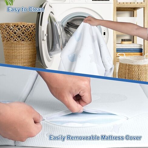 حزمة ولعب مرتبة - 38 "x26" حزمة N Play Pratttses Pad مع غطاء Jacquard للتنفس ، وذاكرة الكثافة ثنائية الرغوة قابلة للطي قابلة للطي قابلة in Kuwait