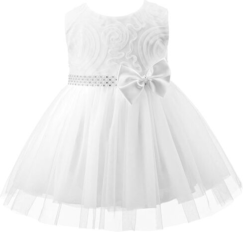 Bow Dream Baby Flower Girl Dress Tutu with Headband Bracelet Wedding Party in Saudi Arabia