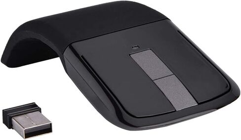 ماوس يونسيتي قابل للطي يعمل باللمس، جهاز استقبال USB للكمبيوتر المحمول، مظهر أنيق، مصمم هندسيًا (أسود) in Kuwait