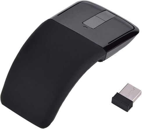 ماوس يونسيتي قابل للطي يعمل باللمس، جهاز استقبال USB للكمبيوتر المحمول، مظهر أنيق، مصمم هندسيًا (أسود) in Kuwait