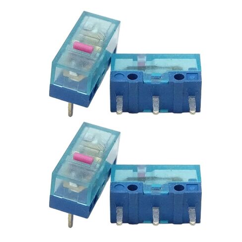 4 قطعة زر الماوس الوردي مفتاح الحد الصغير 3 دبابيس 80 مليون لمفتاح HUANO Mouse Micro Switch غلاف شفاف أزرق 0.74N مفاتيح دقيقة 3pin Micro Switches زر Microswitches 3pins زر الماوس in Kuwait