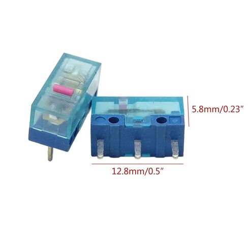 4 قطعة زر الماوس الوردي مفتاح الحد الصغير 3 دبابيس 80 مليون لمفتاح HUANO Mouse Micro Switch غلاف شفاف أزرق 0.74N مفاتيح دقيقة 3pin Micro Switches زر Microswitches 3pins زر الماوس in Kuwait