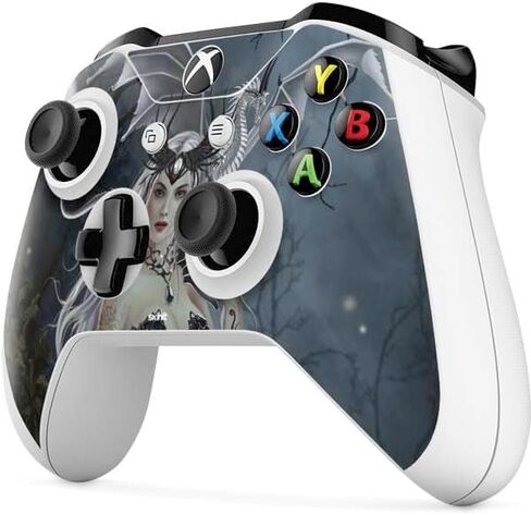 Skinit Decal Gaming Skin Compatible with Xbox One S Controller - Officially Licensed Nene Thomas Gothic Queen with Silver Dragon by Nene Thomas Design in Saudi Arabia