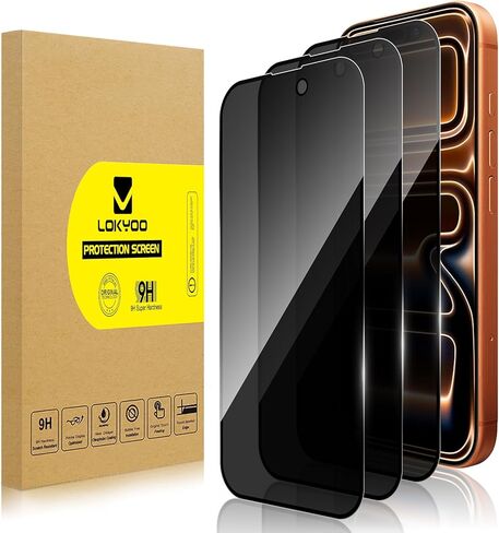3 Pack Privacy Screen Protector for iPhone 17 Pro [Anti-Spy Tempered Glass], Ultra HD, Anti-Scratch, Bubble-Free, Easy Install 9H Protective Glass for iPhone 17 Pro in Saudi Arabia