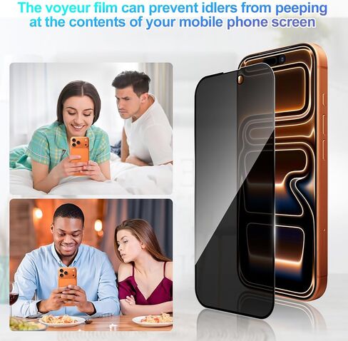 3 Pack Privacy Screen Protector for iPhone 17 Pro [Anti-Spy Tempered Glass], Ultra HD, Anti-Scratch, Bubble-Free, Easy Install 9H Protective Glass for iPhone 17 Pro in Saudi Arabia