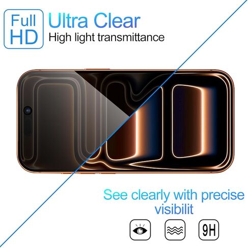 3 Pack Privacy Screen Protector for iPhone 17 Pro [Anti-Spy Tempered Glass], Ultra HD, Anti-Scratch, Bubble-Free, Easy Install 9H Protective Glass for iPhone 17 Pro in Saudi Arabia