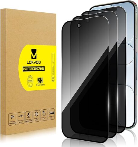 3 Pack Privacy Screen Protector for iPhone 17 Air [Anti-Spy Tempered Glass], Ultra HD, Anti-Scratch, Bubble-Free, Easy Install 9H Protective Glass for iPhone 17 Air in Saudi Arabia
