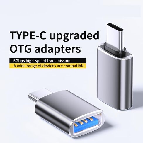 USB 3.0 to USB-C Adapter UK, 5Gbps High-Speed OTG Converter, Compact Aluminium Type-C Male to USB-A Female for Android Phone, Laptop, MacBook, PC – 2 Pack in Saudi Arabia