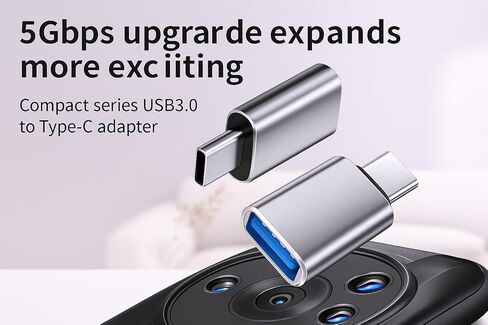 USB 3.0 to USB-C Adapter UK, 5Gbps High-Speed OTG Converter, Compact Aluminium Type-C Male to USB-A Female for Android Phone, Laptop, MacBook, PC – 2 Pack in Saudi Arabia