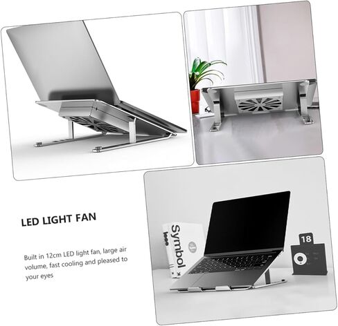 مبرد الكمبيوتر المحمول TEHAUX مع ارتفاع RGB LED قابل للتعديل ومروحة هادئة بزاوية لتعزيز التبريد للاستخدام in Saudi Arabia