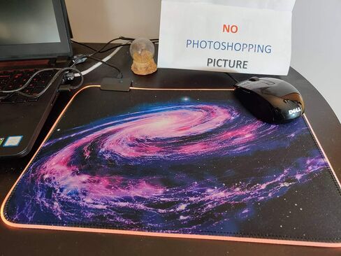 RGB Galaxy Night Sky Gaming Mouse Pad Large Color LED Lighting Wired USB 13.8 x 9.8 Inches Table Mat for Gamer in Saudi Arabia