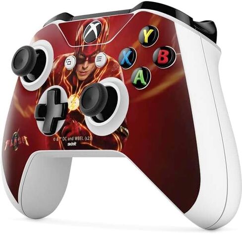 غلاف Skinit المخصص للألعاب متوافق مع وحدة تحكم Xbox One S - مرخص رسميًا من Warner Bros The Flash Movie: The Fastest Man Alive Design in Kuwait
