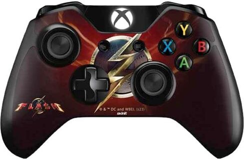 Skinit Decal Gaming Skin Compatible with Xbox One Controller - Officially Licensed Warner Bros The Flash Movie: Logo Poster Design in Saudi Arabia