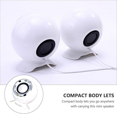 Uonlytech USB مكبر صوت صغير للكمبيوتر المحمول مع غشاء جهير، مكبر صوت أبيض مدمج 2.0 قناة لاستخدام الكمبيوتر المحمول المكتبي in Saudi Arabia