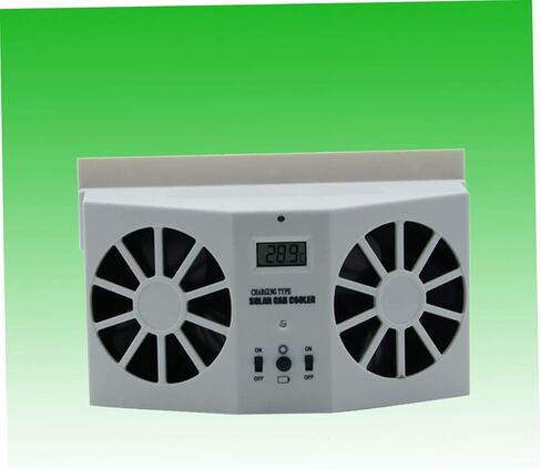 Uonlytech Solar Dual Ventilation Fan for Car Front Rear Window Rechargeable Solar and Battery Powered Vehicle Cooler with LCD Temperature Display Compact Cooling System for Trucks Boats in Saudi Arabia